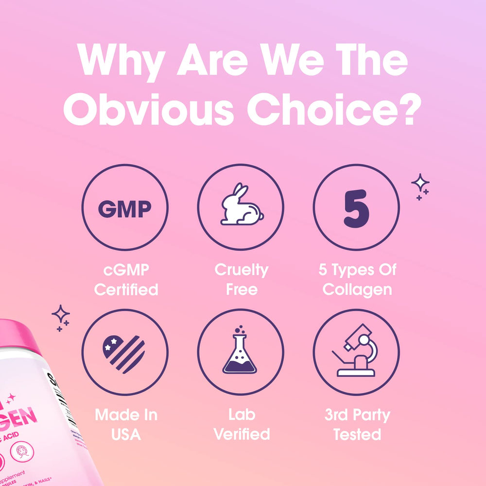 Cruelty-free, USA-made collagen supplement label