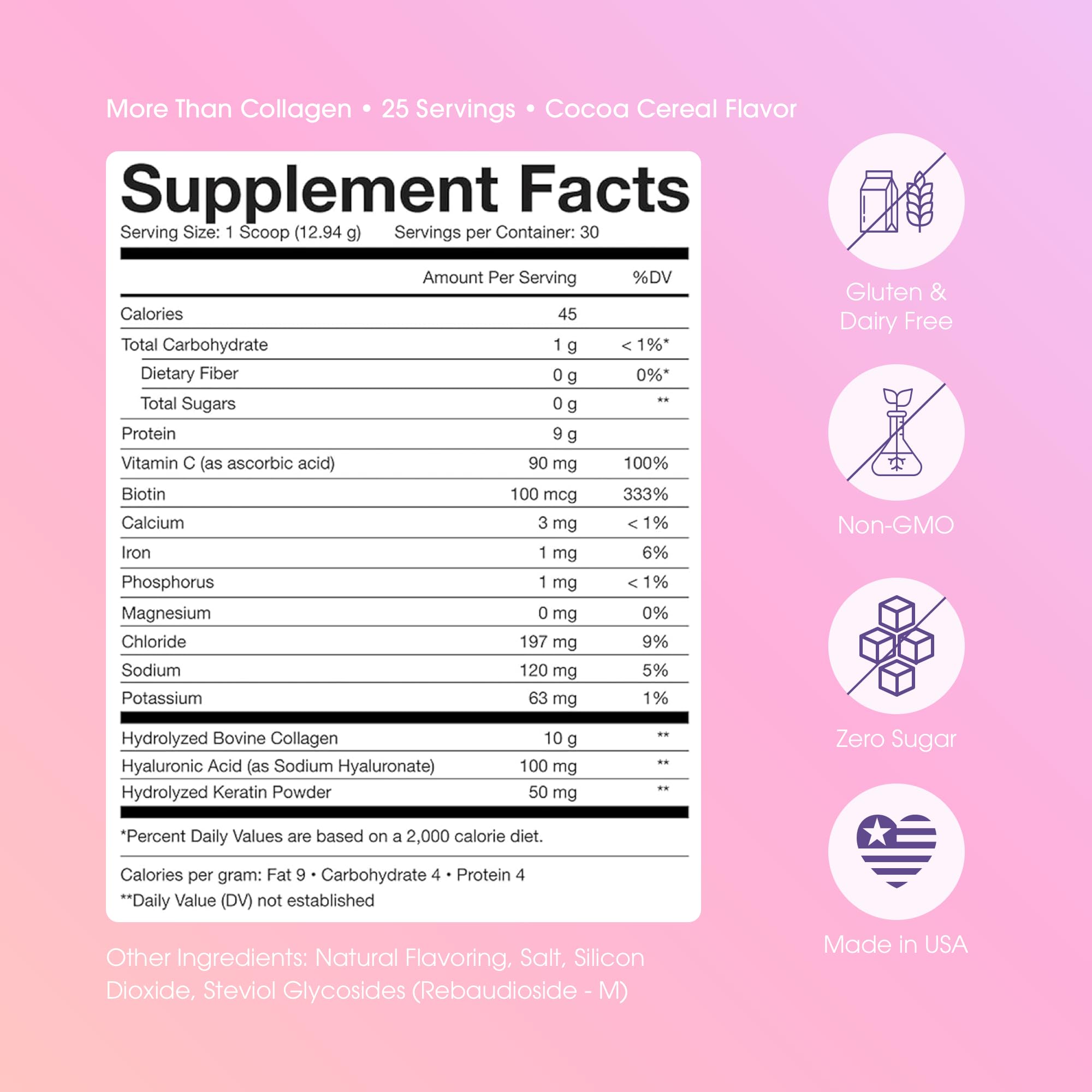 Scoop of Obvi More Than Collagen Powder in a glass