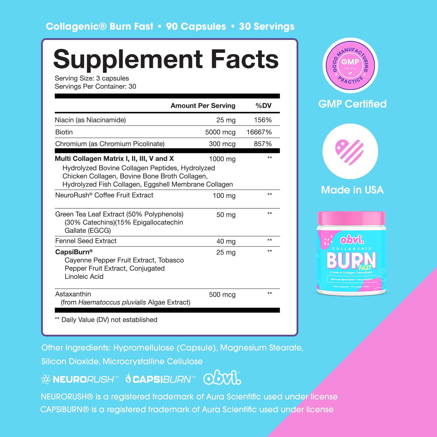 Obvi Multi Collagen Burn Fast supporting women's wellness