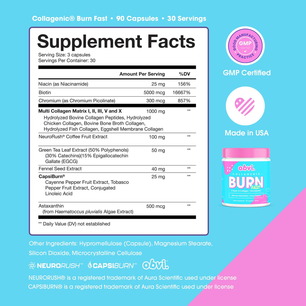 Obvi Multi Collagen Burn Fast supporting women's wellness