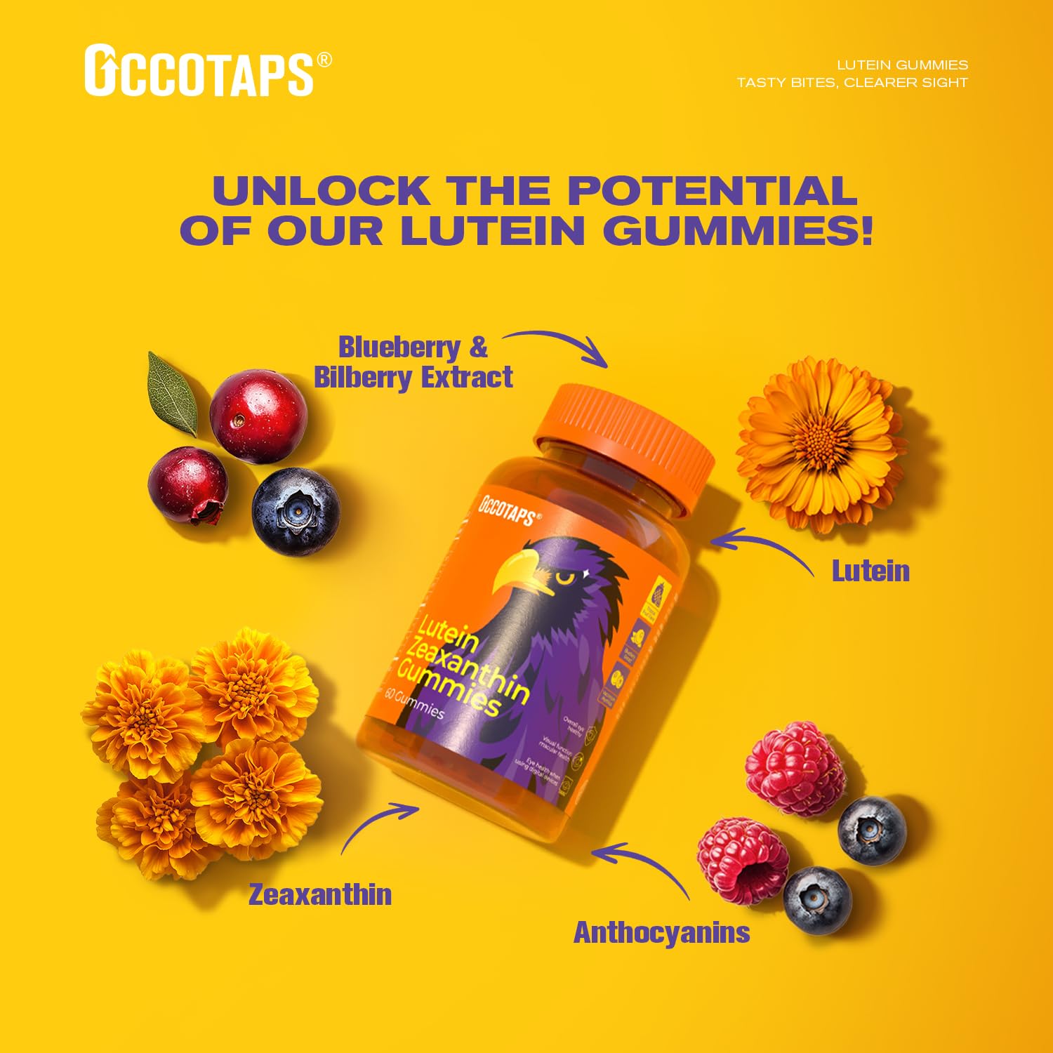 Gummies support blue light filtration for dry eye relief