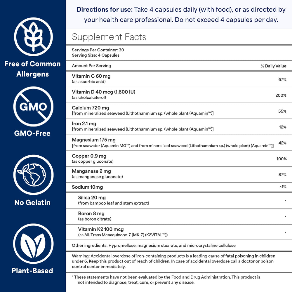Bottle of 120 veggie capsules for a 30-day supply