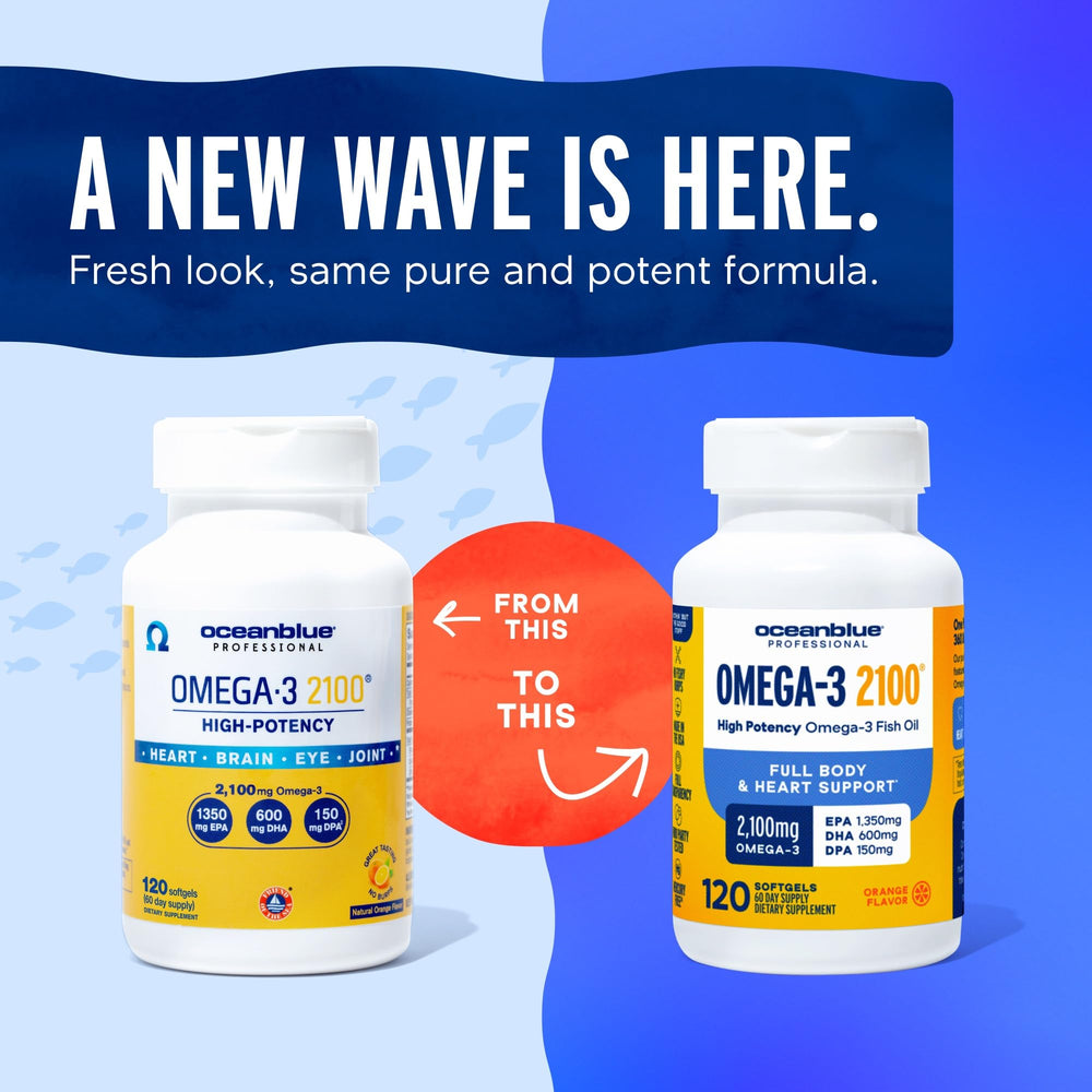 EPA, DHA, and DPA composition graphic for Oceanblue Omega-3