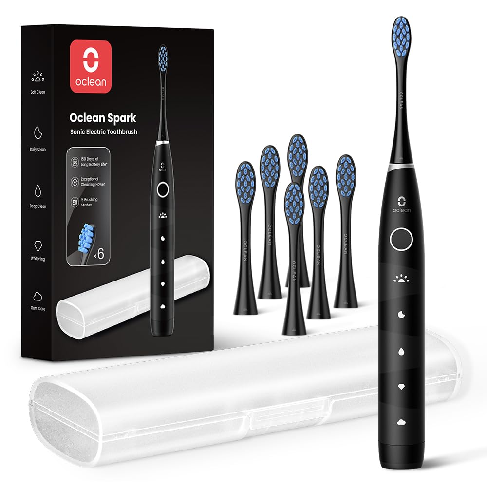 Oclean electric toothbrush for adults with six brush heads