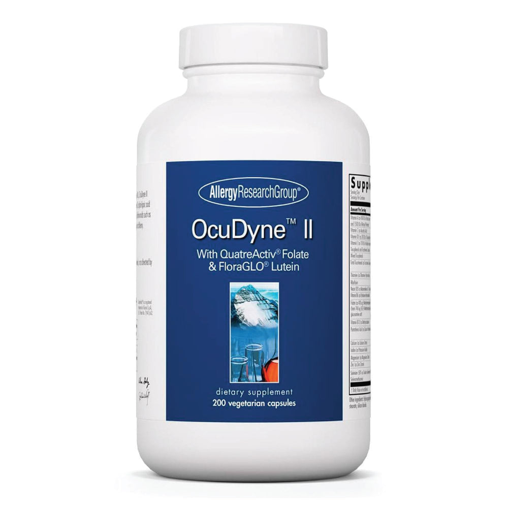 Front view of Allergy Research Group OcuDyne II 200 capsules
