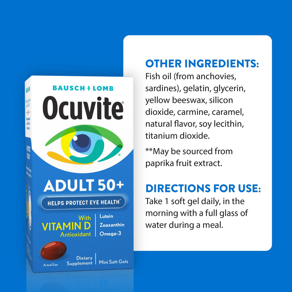 Vitamins C and E in Ocuvite 50+ formula