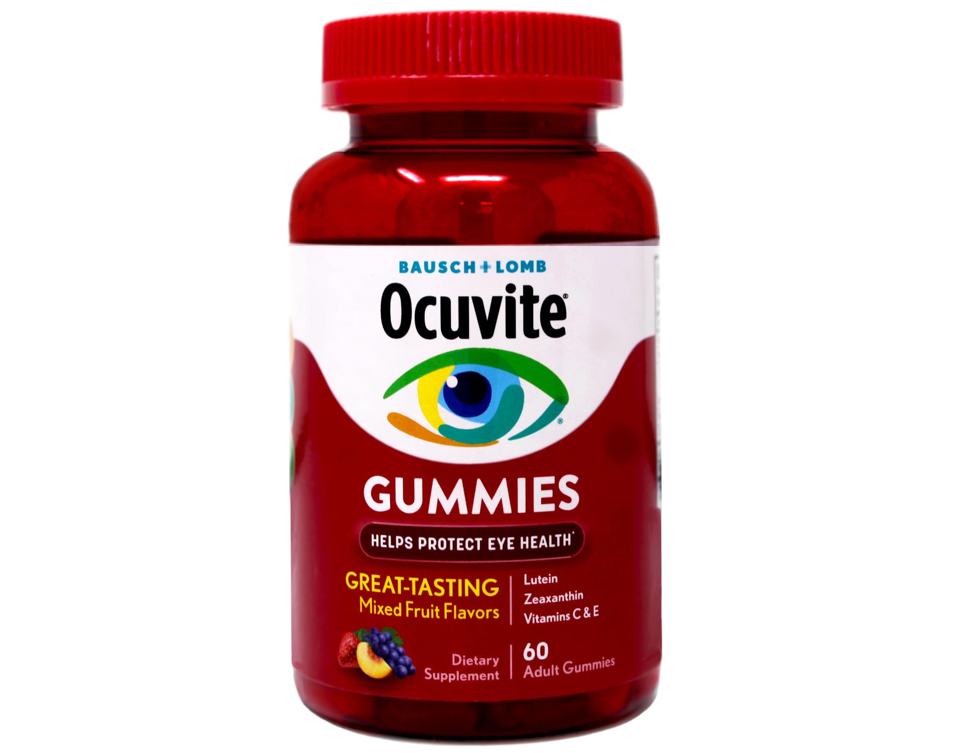Ocuvite Eye Health Gummies bottle on a white background