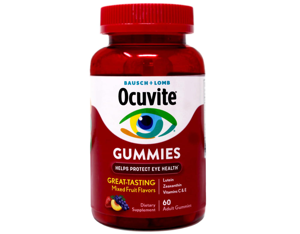 Ocuvite Eye Health Gummies bottle on a white background
