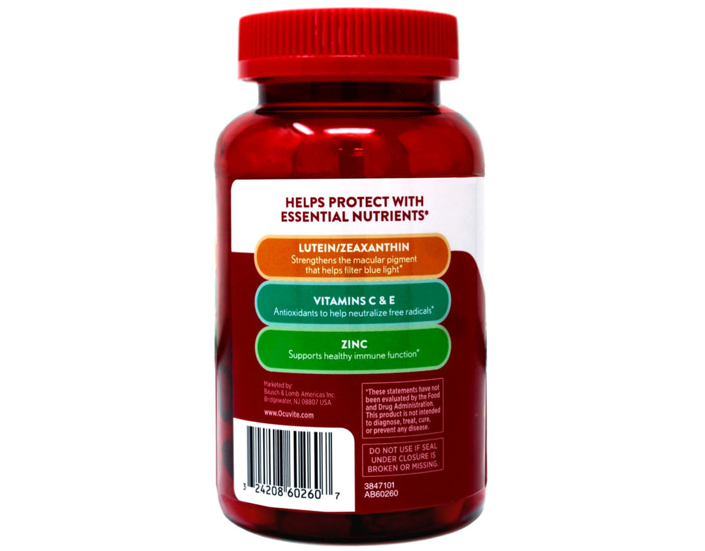 Graphic highlighting Lutein and Zeaxanthin ingredients in Ocuvite