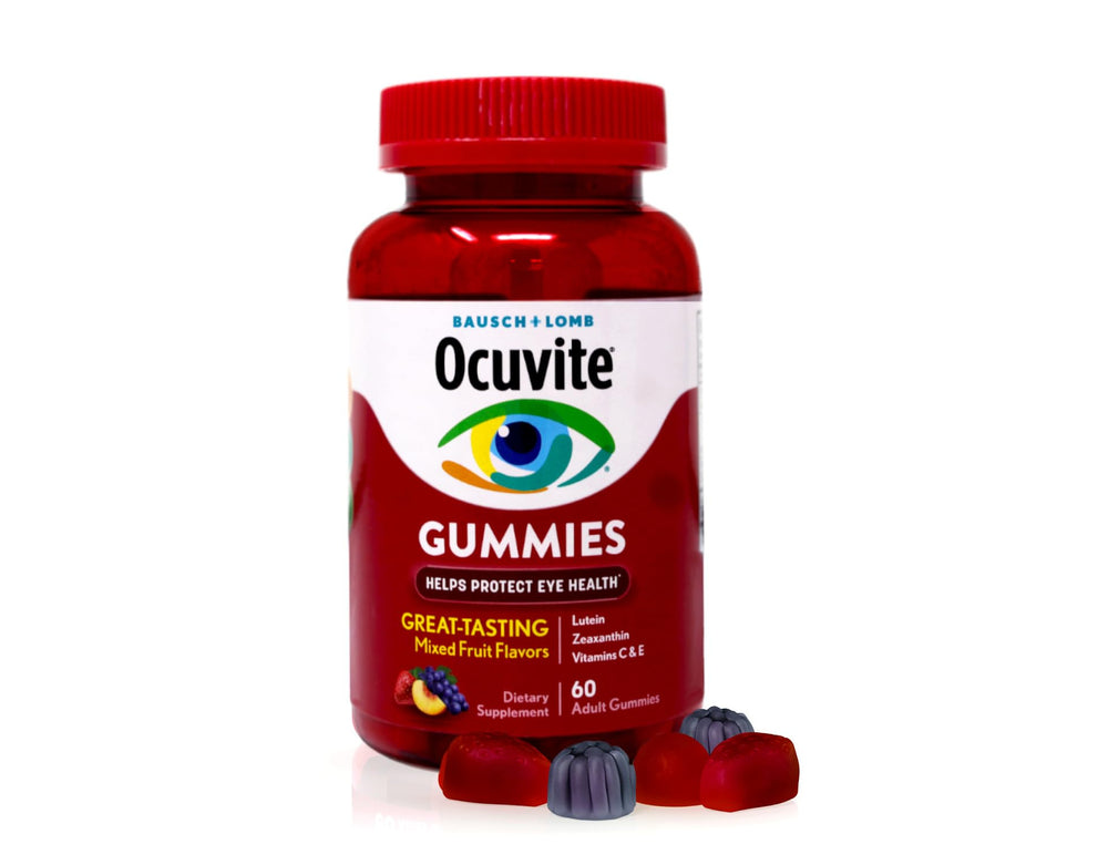 Icons representing Vitamins C & E and Zinc in Ocuvite