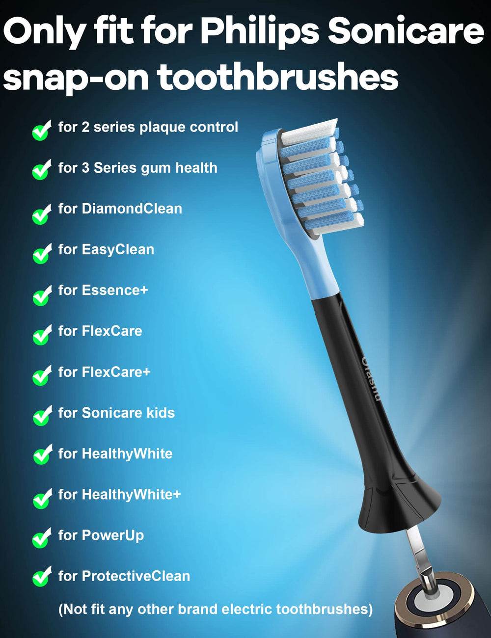Packaging of Ofashu 8-pack replacement heads for Philips Sonicare ProtectiveClean series