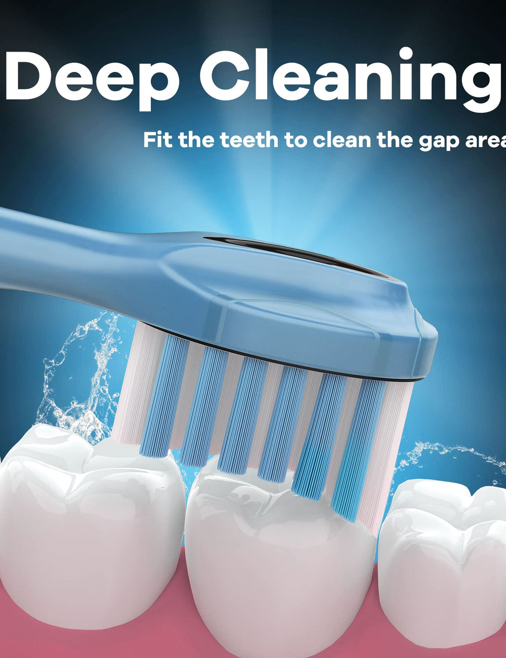 Close-up view of Ofashu brush head bristles with hygienic cap