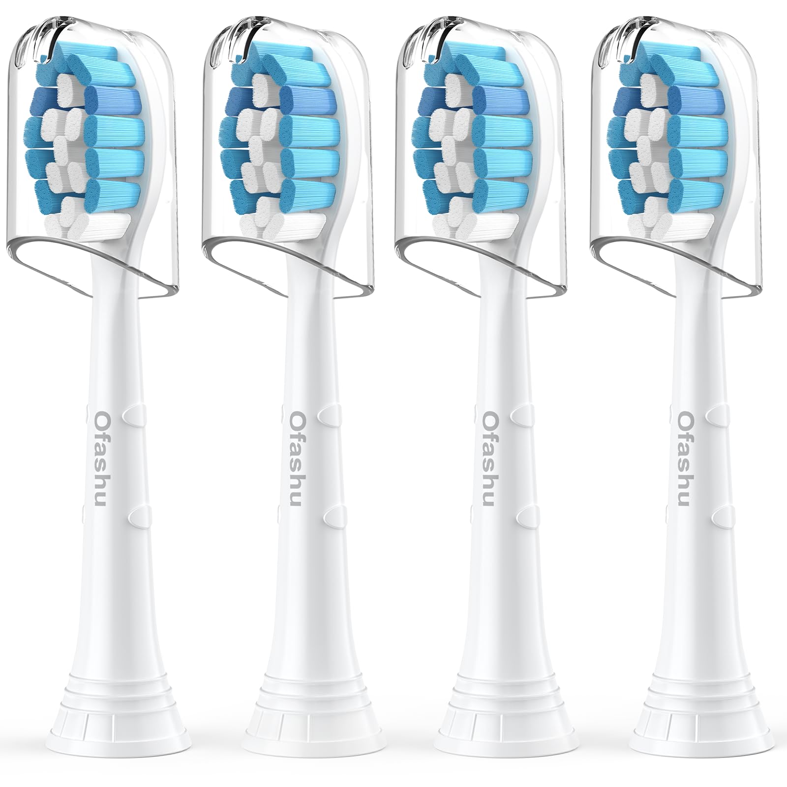 Ofashu Philips Sonicare replacement heads in white, compatible with multiple Sonicare models