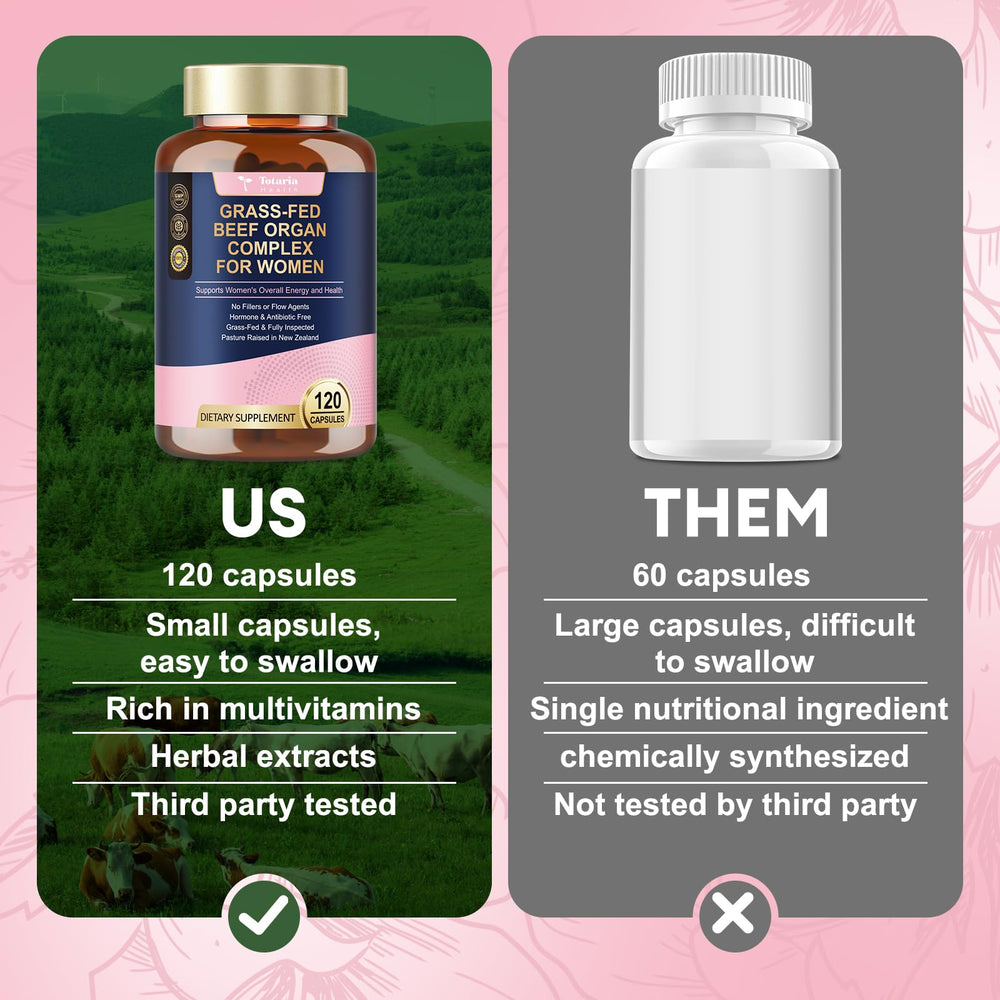 Close-up of beef liver, heart, kidney and uterus used in the supplement.