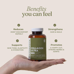 Close-up of hydrolyzed collagen capsules