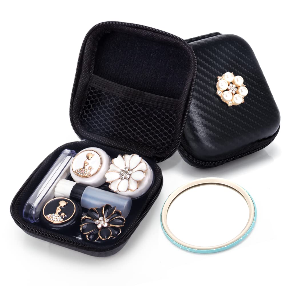 Ofone two-pack black contact lens case front view