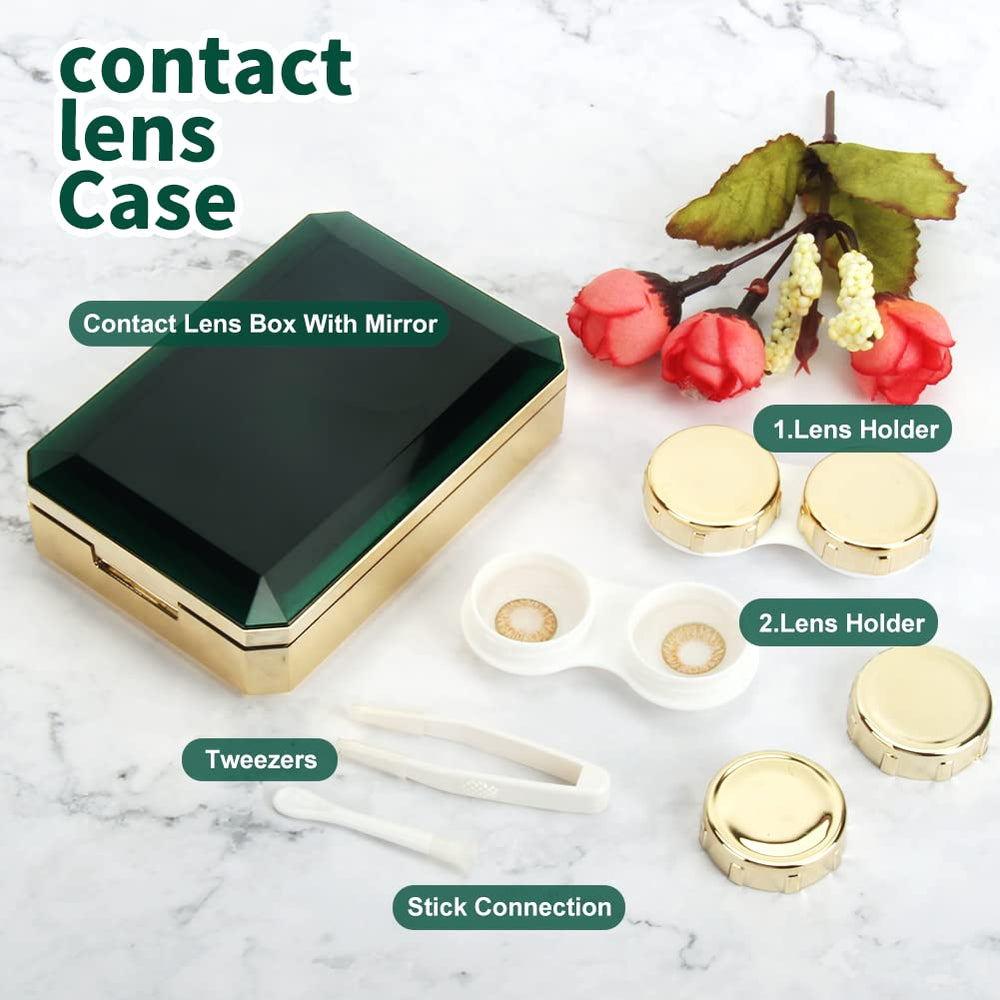 Open view showing two lens containers with mirror in Ofone case