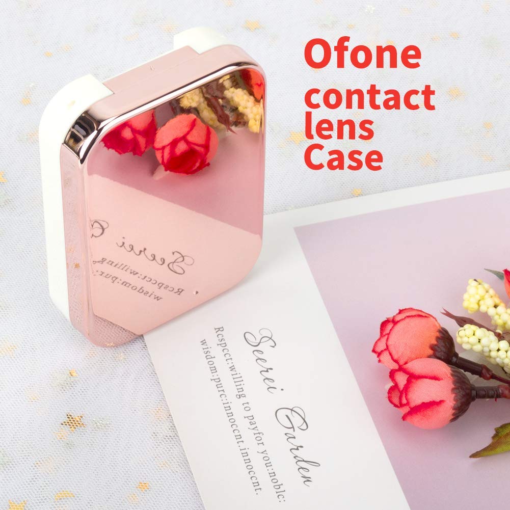 Two portable rose gold lens cases for on the go