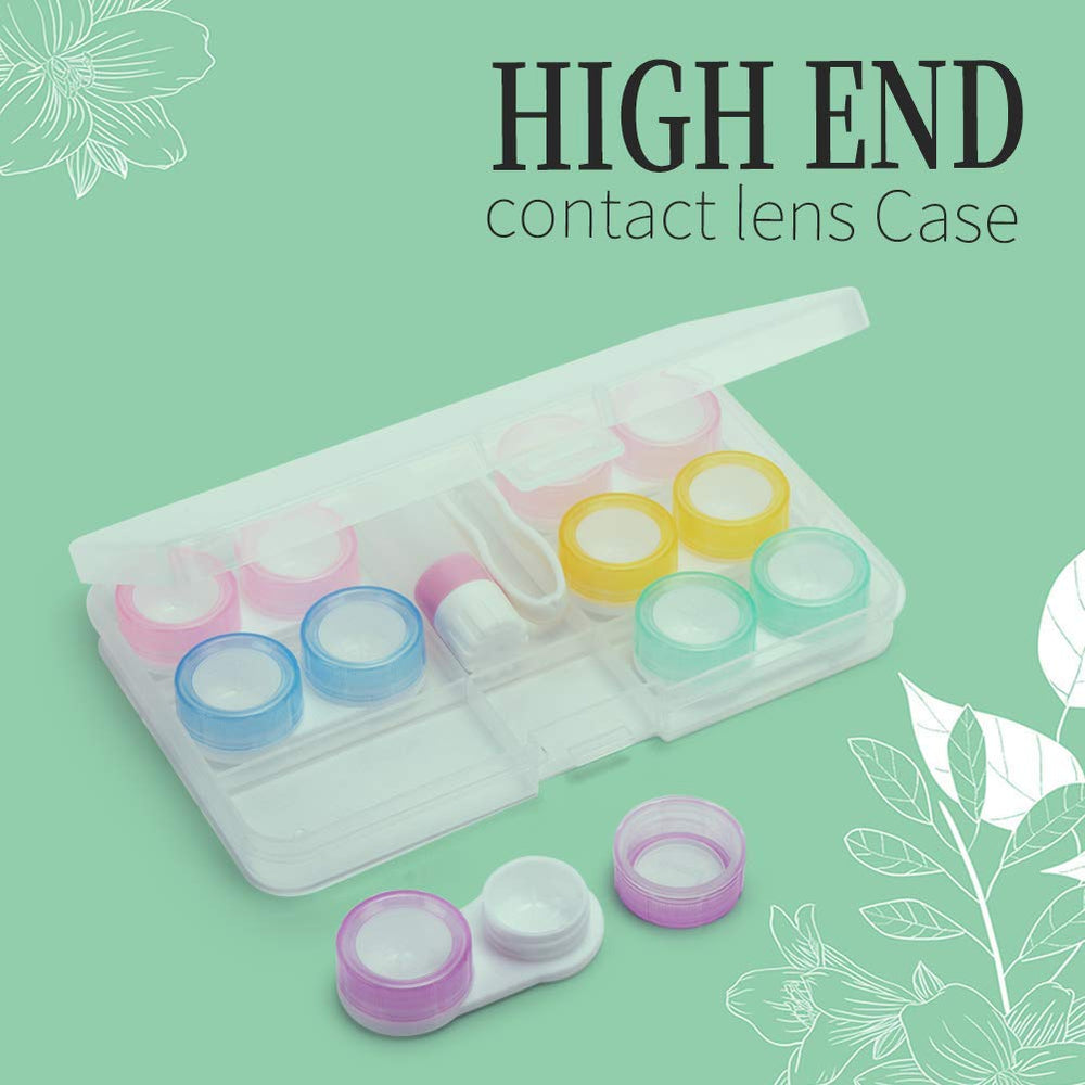 Close-up of spin top clear lens case for travel