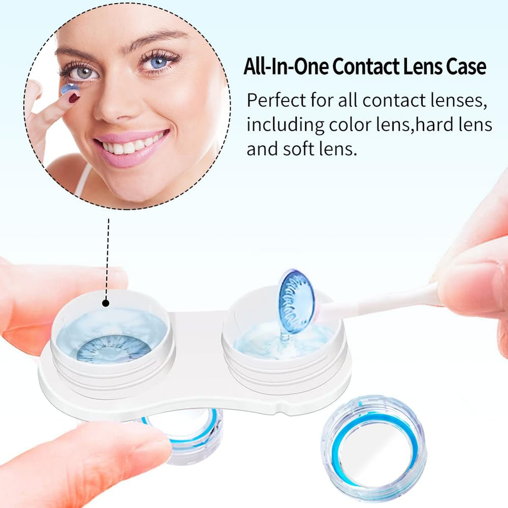 Contact lens case with remover tool and tweezers for traveling