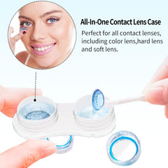 Contact lens case with remover tool and tweezers for traveling