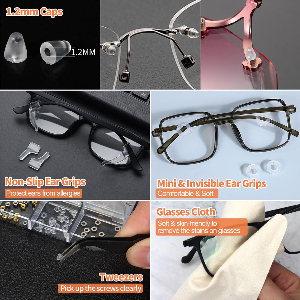 Two silicone ear grips for glasses
