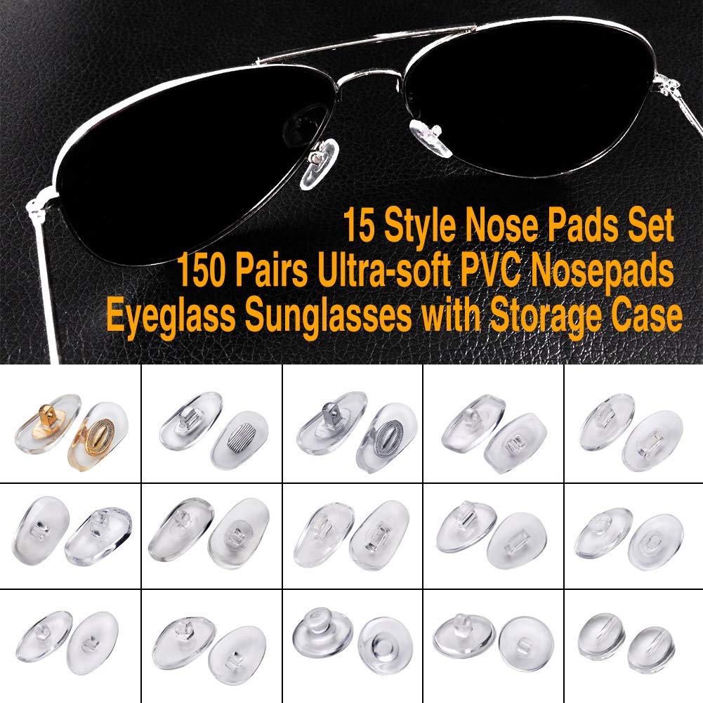 150 pairs of eyeglass nose pads in multiple styles