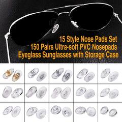 150 pairs of eyeglass nose pads in multiple styles