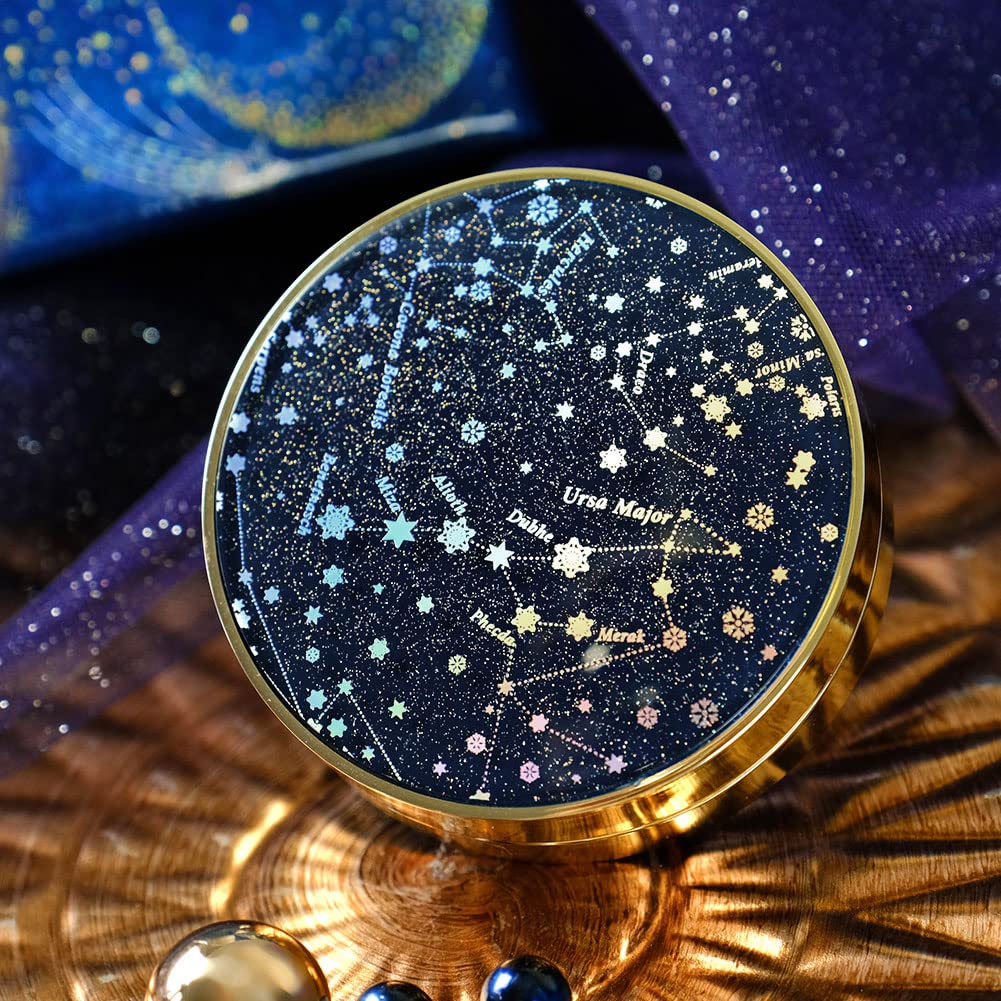 Blue Shining Stars design on the contact lens case