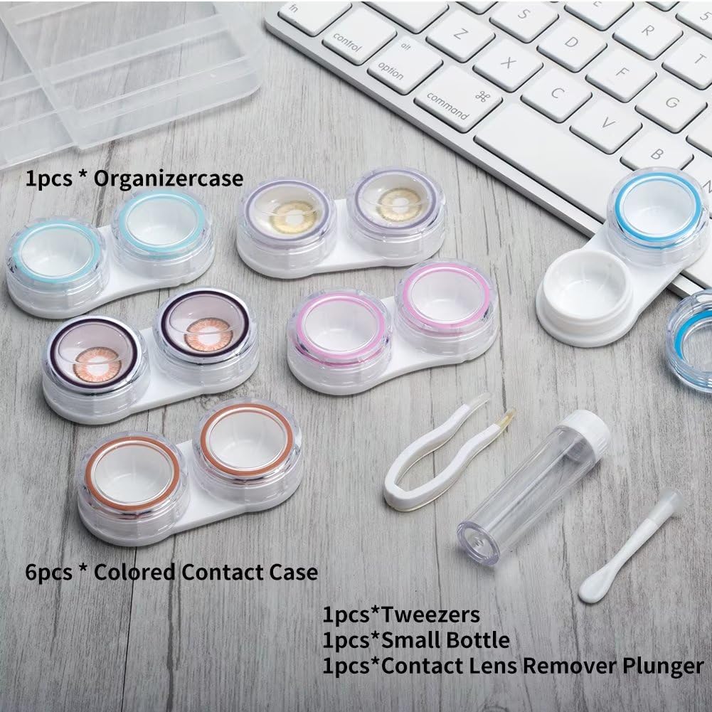 Compact transparent lens storage container for lenses