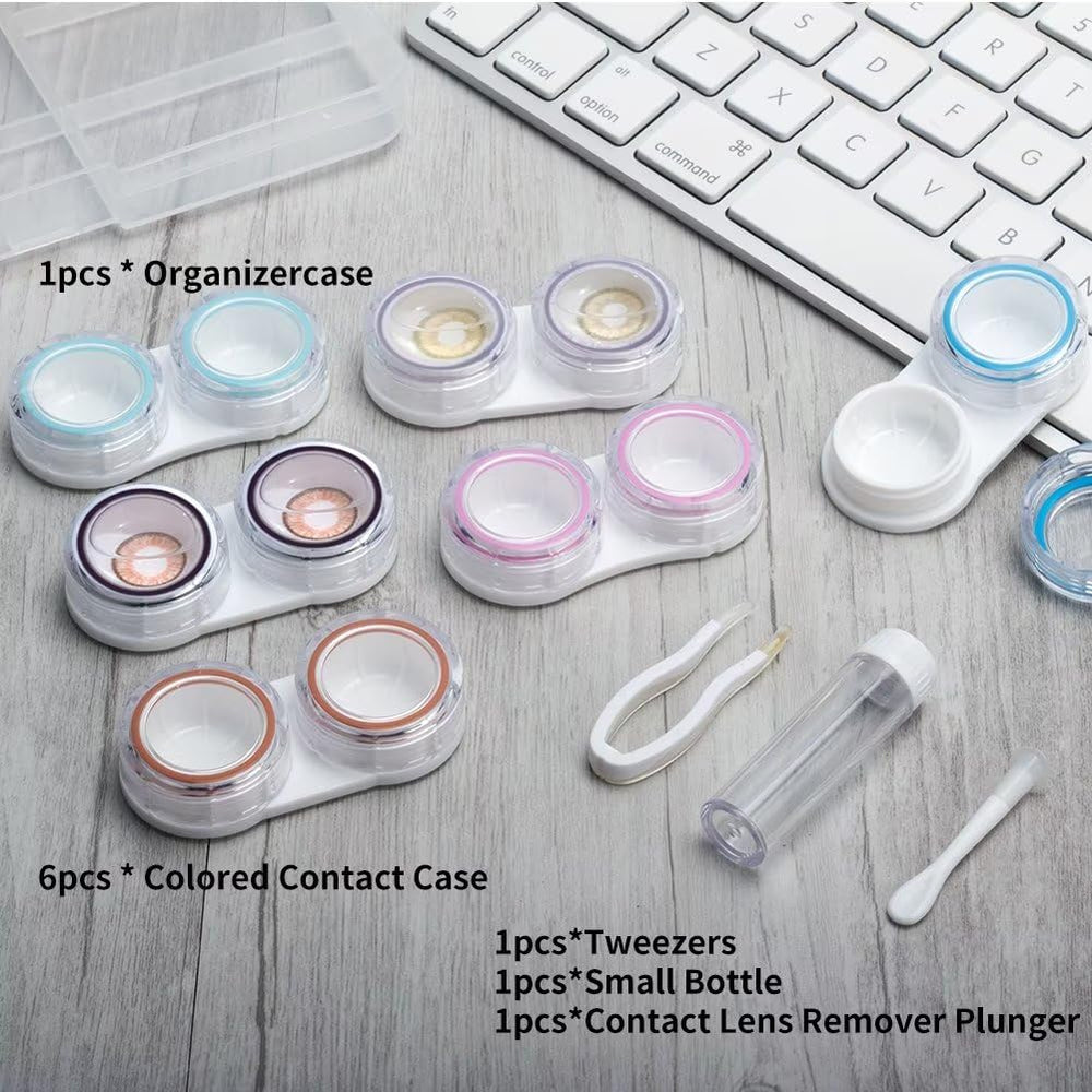Compact transparent lens storage container for lenses