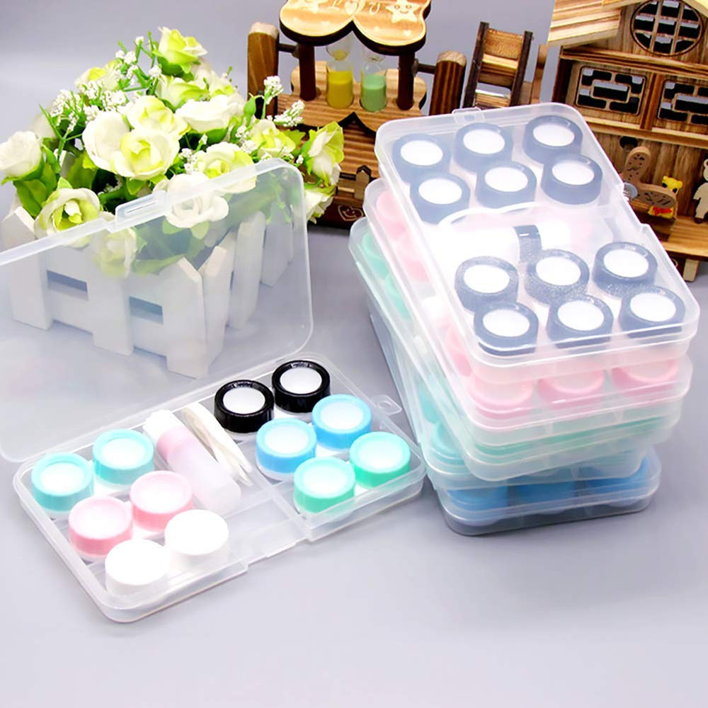 Travel and home lens storage kit for contact lenses
