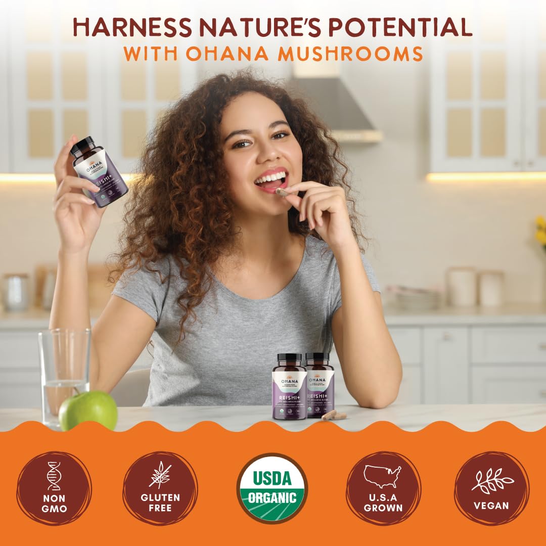 Grown in the USA – Ohana Reishi+ packaging