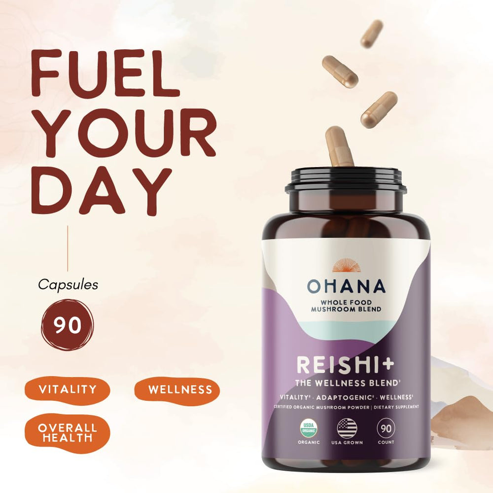 USDA Organic seal on Ohana Reishi+ packaging