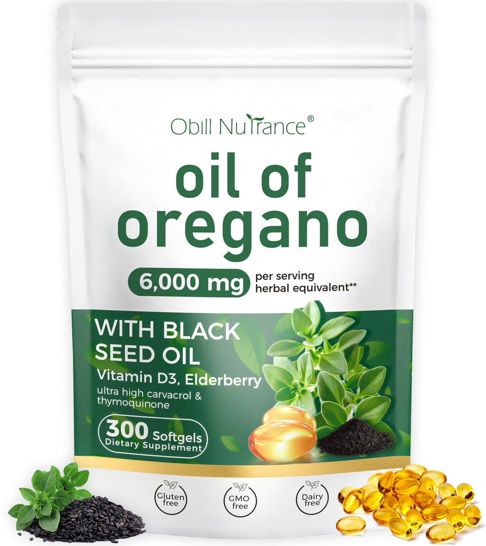 Oil of Oregano 300-softgels bottle front view