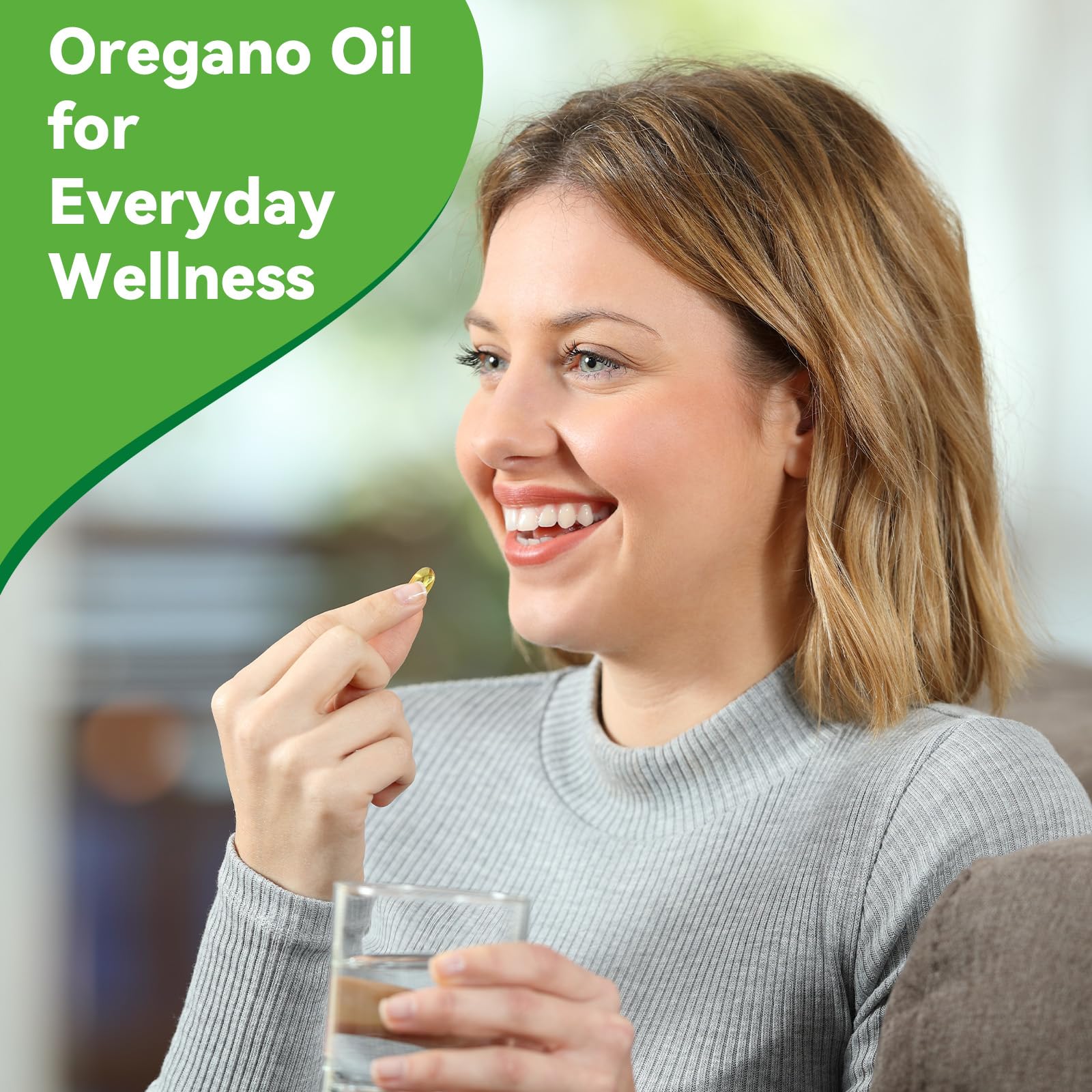 Non-GMO, gluten-free, dairy-free label on bottle