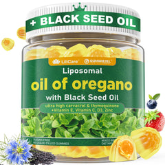 Gummies containing oil of oregano and black seed oil – 2 month supply