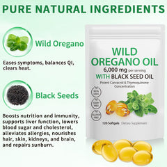 2-in-1 Oil of Oregano Softgels box and bottle with label