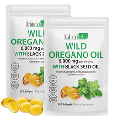 Oil of Oregano Softgels 6000mg per serving with Black Seed Oil 200mg — 240 count