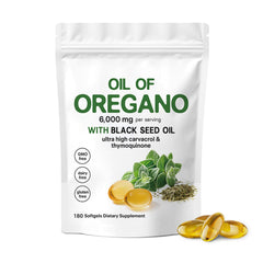 Bottle of Oil of Oregano Softgels with Black Seed Oil