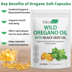Oil of oregano with black seed oil softgels