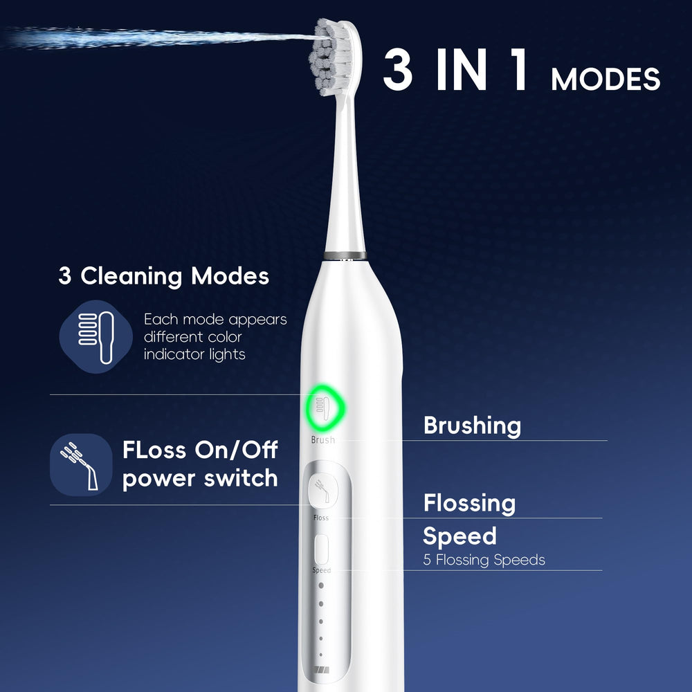 Graphic showing 5 flossing speeds for the water flosser