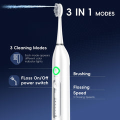 Graphic showing 5 flossing speeds for the water flosser