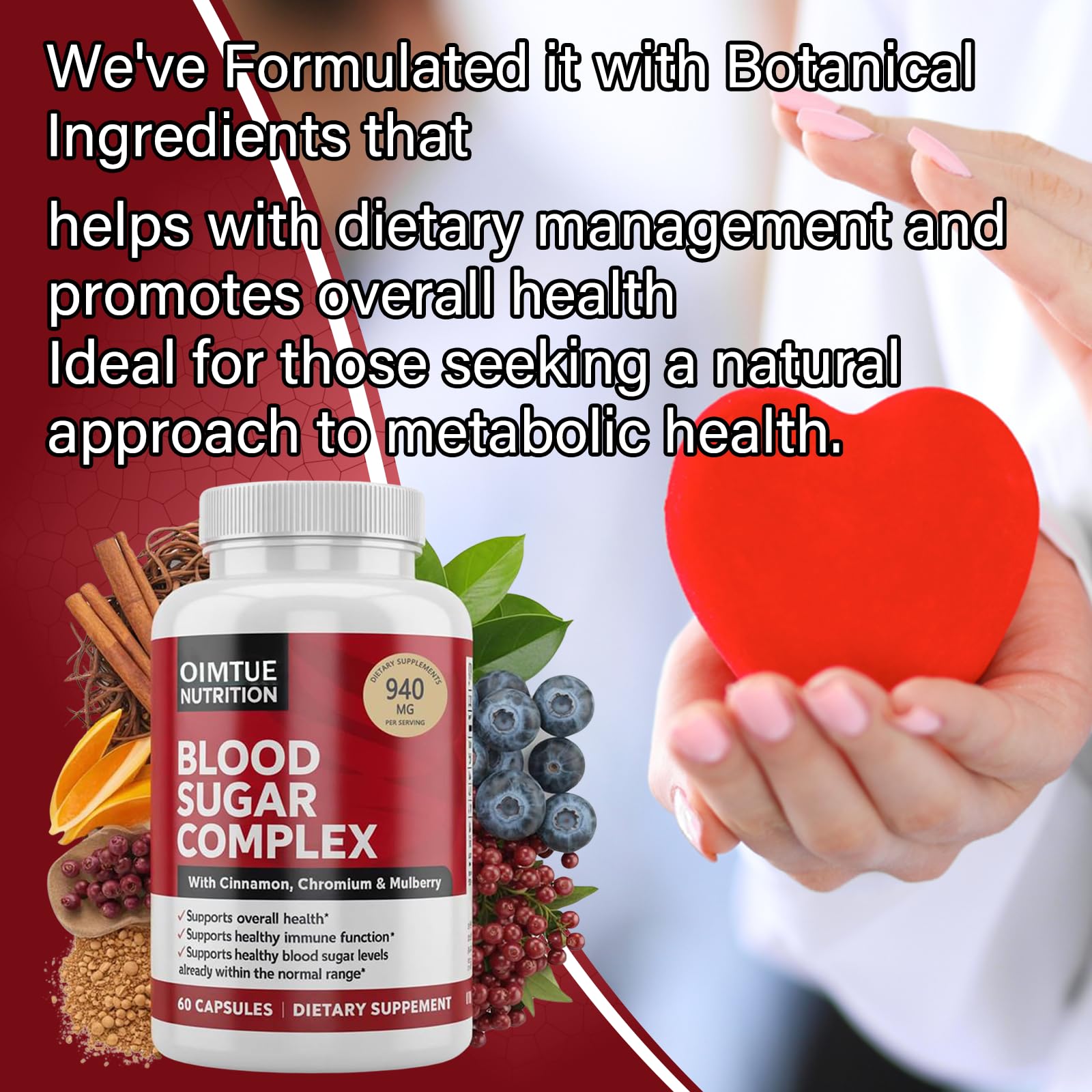 Supplement facts panel showing 940 mg per capsule