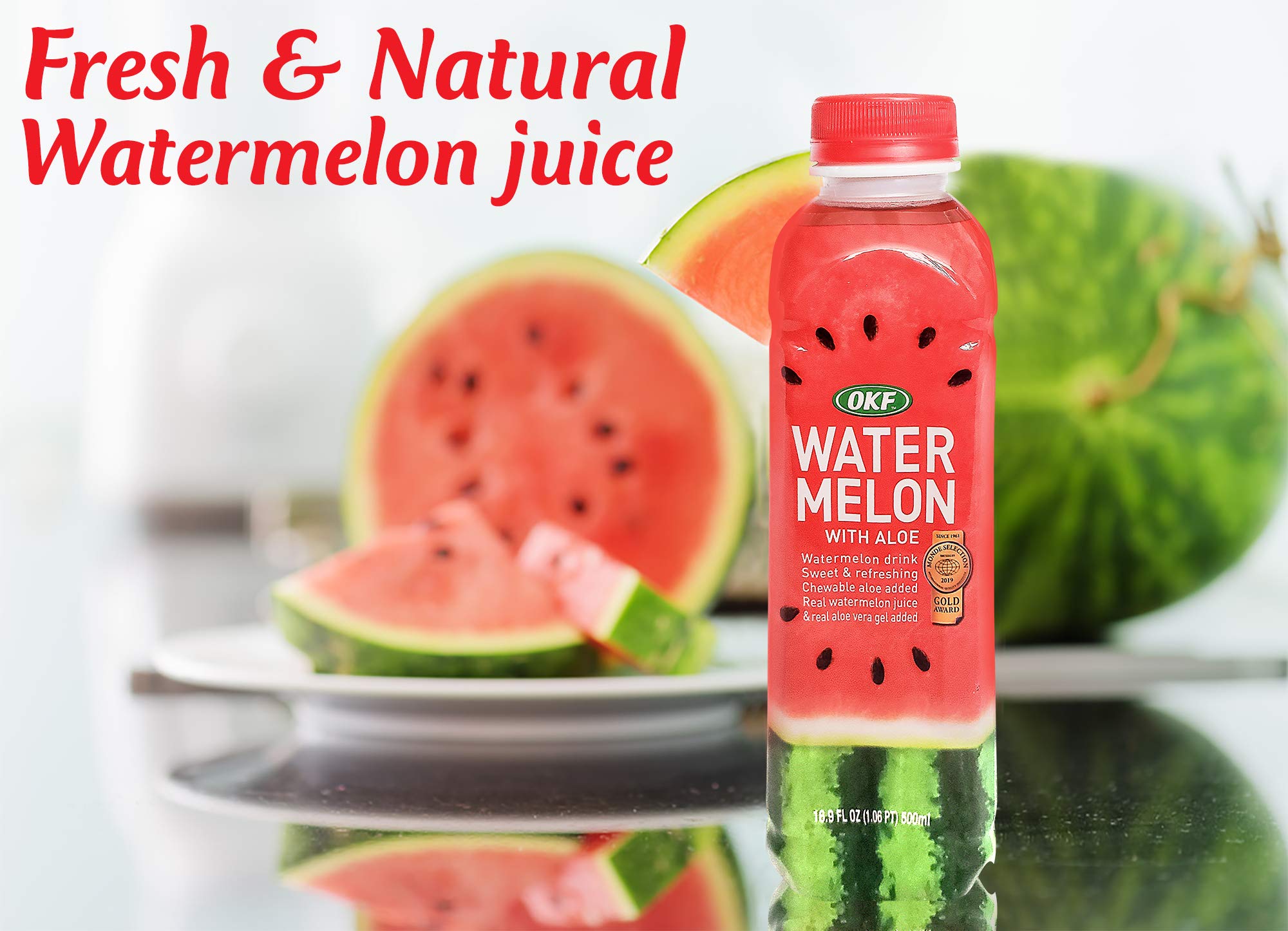 OKF 500 ml bottle design for Watermelon with Aloe Vera