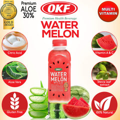 Pack of 10 bottles of OKF Watermelon with Aloe Vera Drink