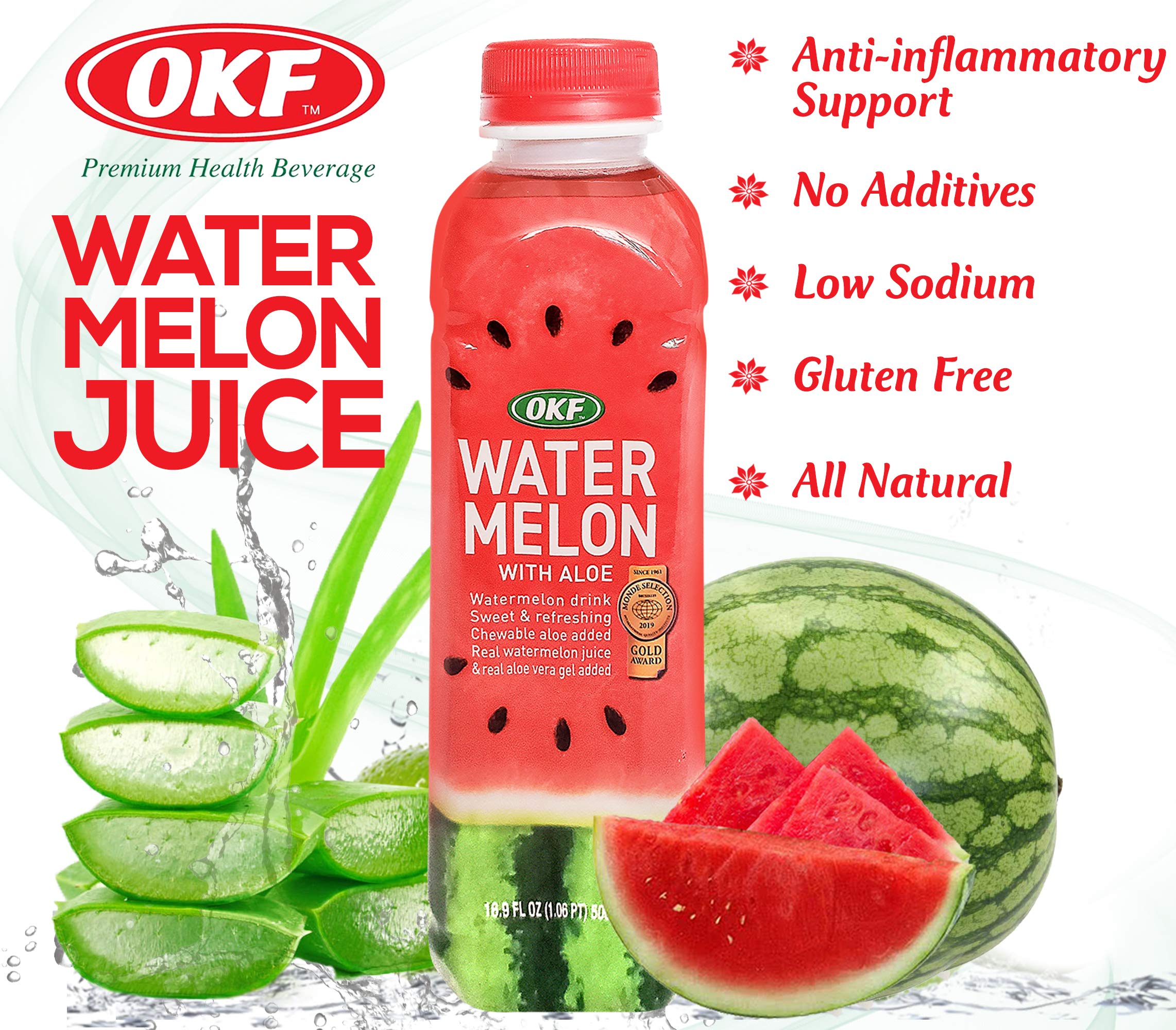 Pouring watermelon juice with aloe vera gel illustration