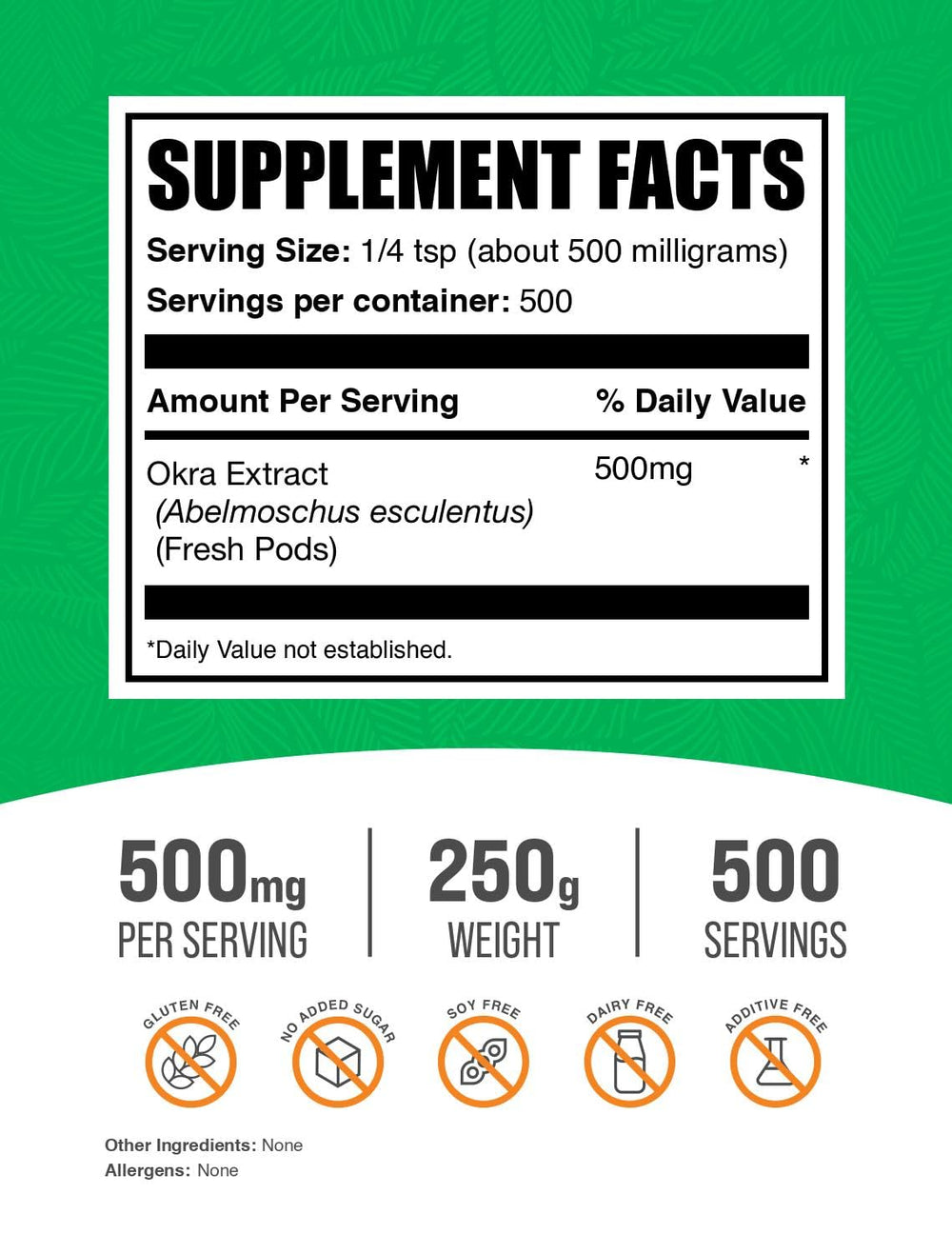 Okra Extract Powder capsules and softgels packaging