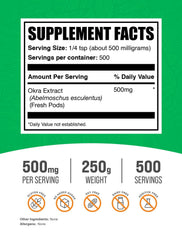 Okra Extract Powder capsules and softgels packaging
