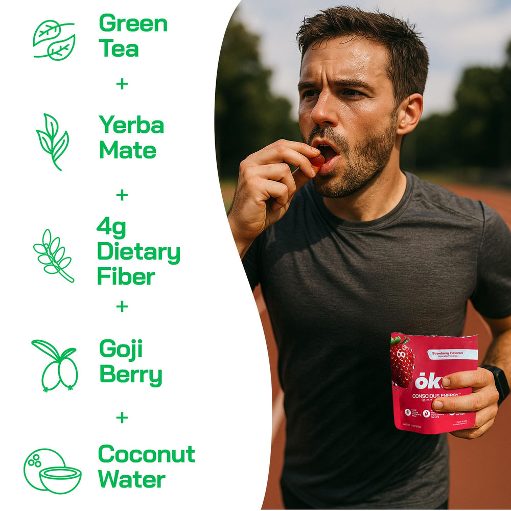 OKU ōku Energy Chews coconut water electrolytes depiction for hydration on the go
